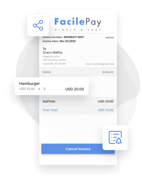 Stripe Create Invoice Send Accept Payment FacilePay