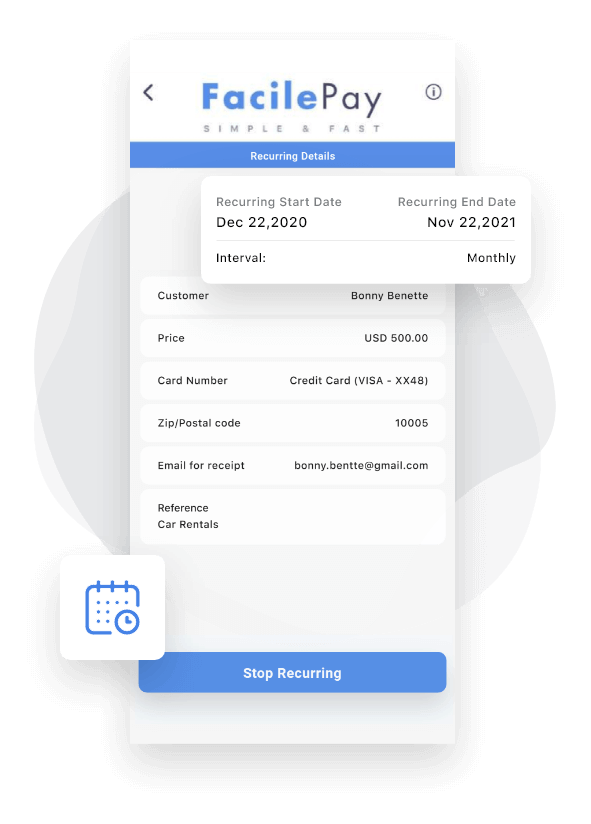 Stripe Subscription Recurring Payment FacilePay