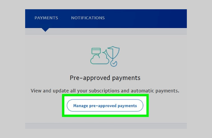 Click manage pre-approved payments