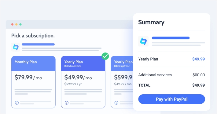 Direct integration through paypal api